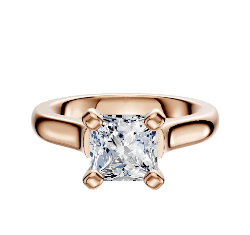 14K Rose Gold 4 Prong Cathedral Dome 3.0mm Engagement Ring made by Effy
