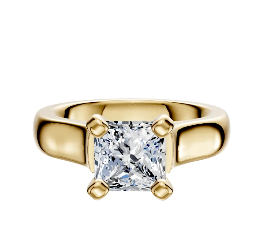 18K Yellow Gold 4 Prong Cathedral Dome 4.0mm Engagement Ring sold by Effy