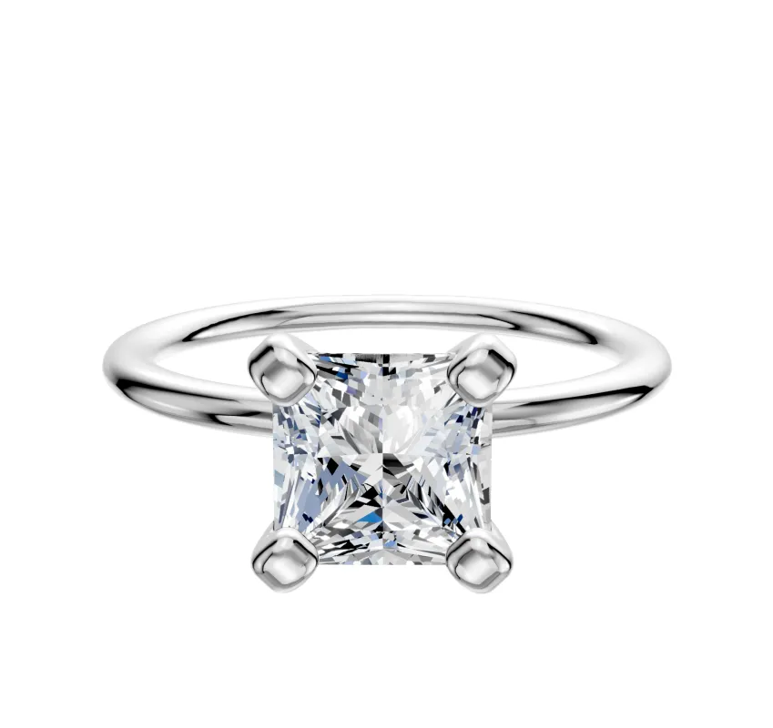 Platinum 4 Prong Classic Dome 1.5mm Engagement Ring made by Effy