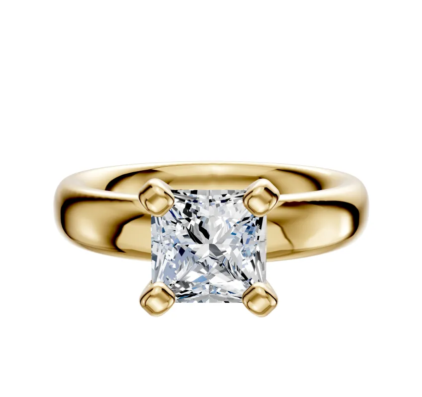 18K Yellow Gold 4 Prong Classic Dome 4.0mm Engagement Ring sold by Effy