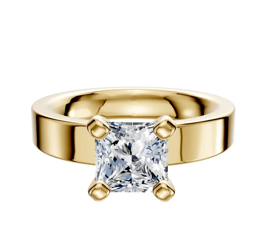 14K Yellow Gold 4 Prong Classic Flat 4.0mm Engagement Ring sold by Effy