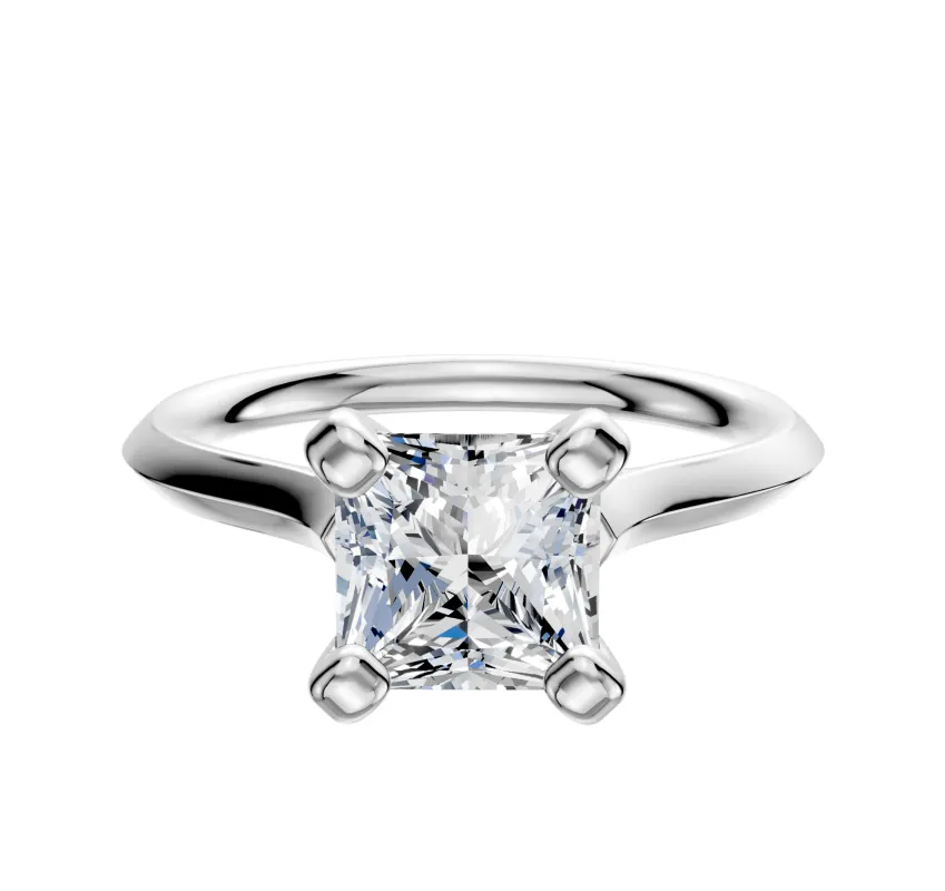 Platinum 4 Prong Cathedral Knife Edge 2.0mm Engagement Ring made by Effy
