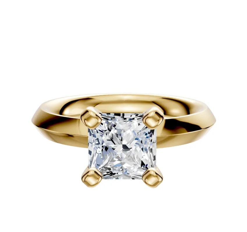 14K Yellow Gold 4 Prong Classic Knife Edge 3.0mm Engagement Ring sold by Effy