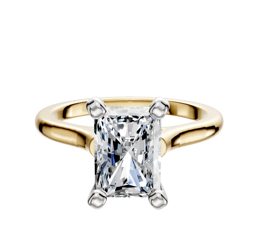 14K Two Tone 4 Prong Cathedral Dome 2.0mm Engagement Ring sold by Effy