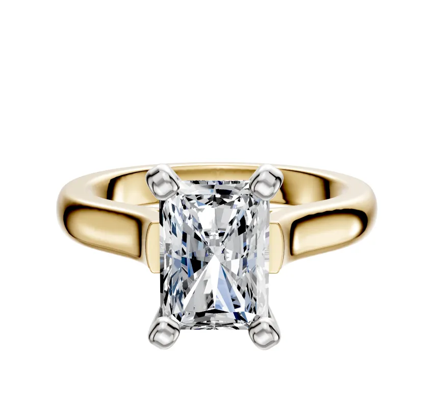 18K Two Tone 4 Prong Cathedral Dome 3.0mm Engagement Ring sold by Effy