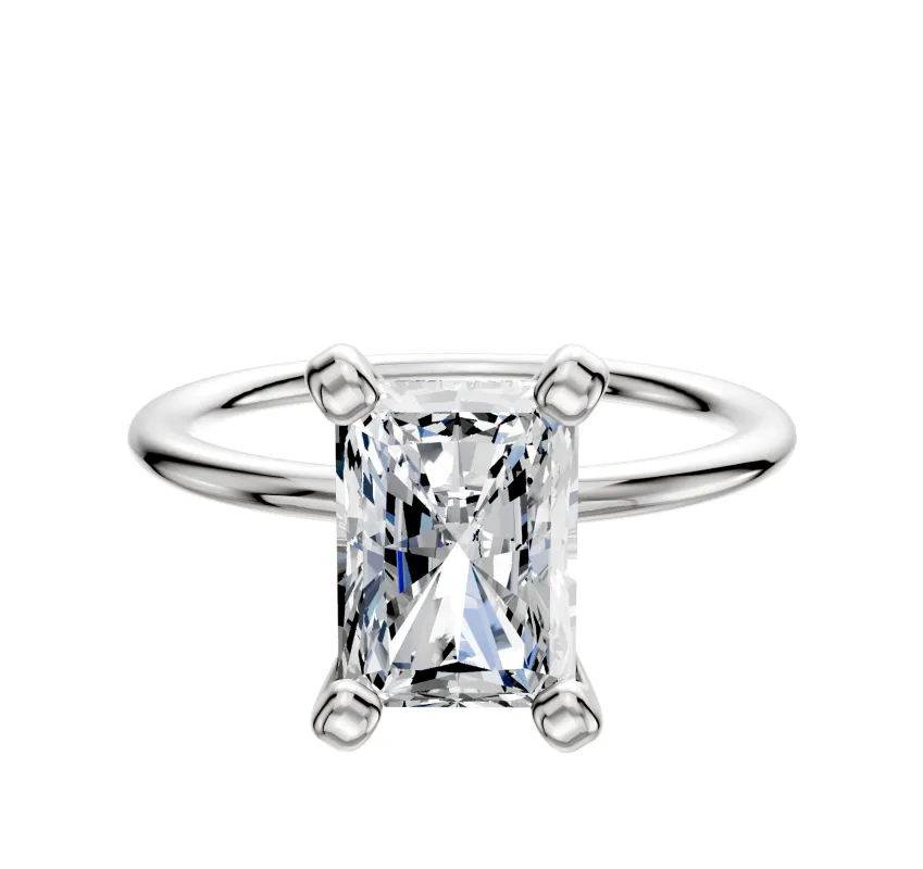 Platinum 4 Prong Classic Dome 1.5mm Engagement Ring made by Effy