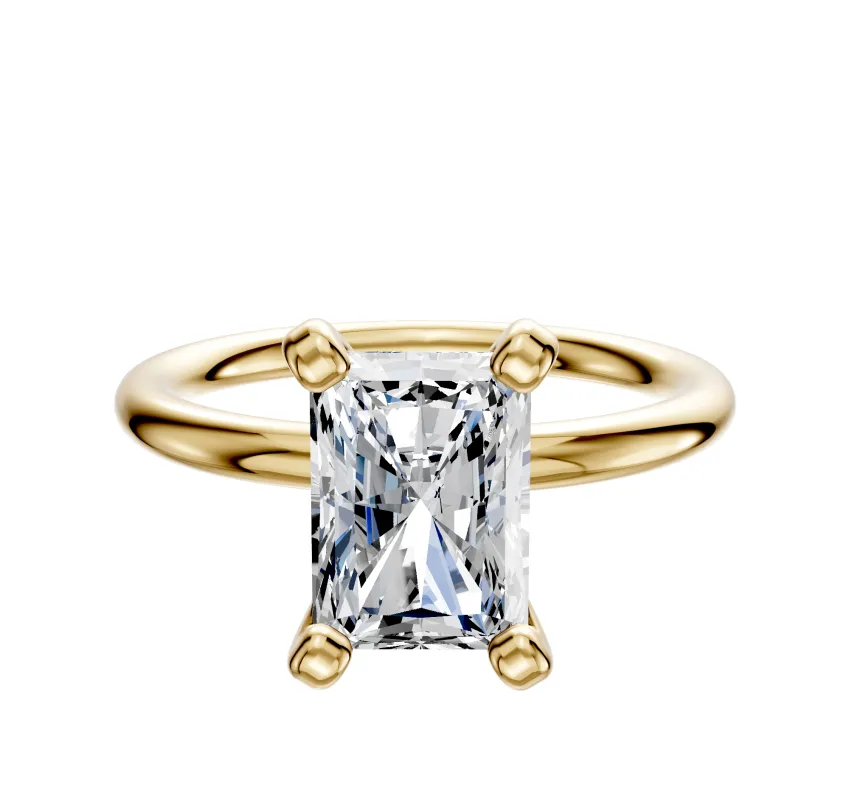 18K Yellow Gold 4 Prong Classic Dome 2.0mm Engagement Ring made by Effy