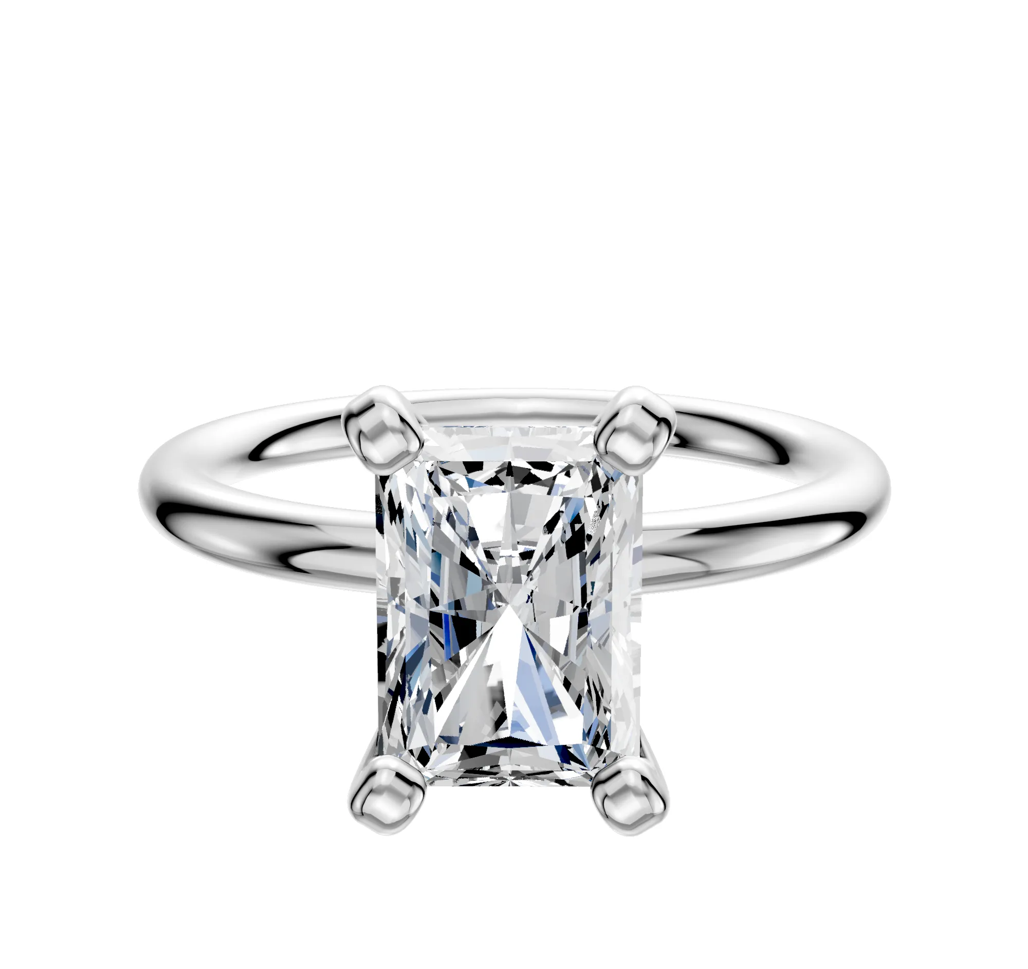 Platinum 4 Prong Classic Dome 2.0mm Engagement Ring sold by Effy