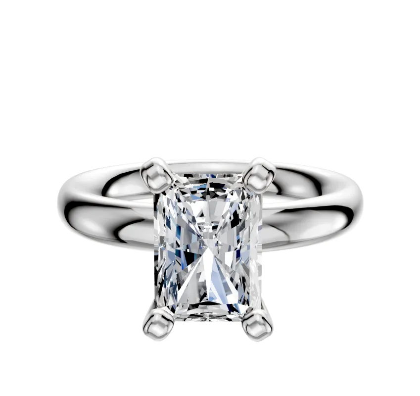 18K White Gold 4 Prong Classic Dome 3.0mm Engagement Ring sold by Effy