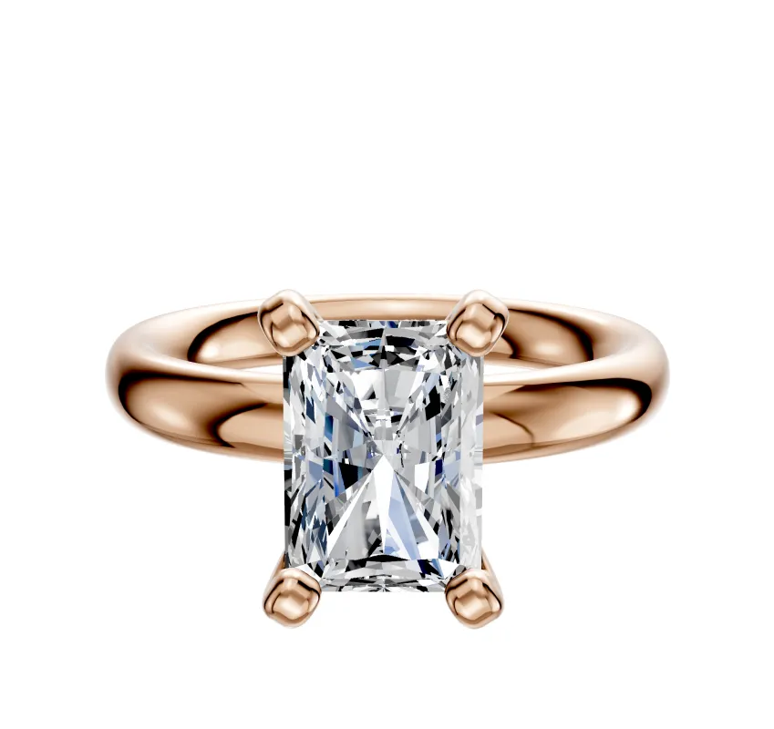 14K Rose Gold 4 Prong Classic Dome 3.0mm Engagement Ring made by Effy