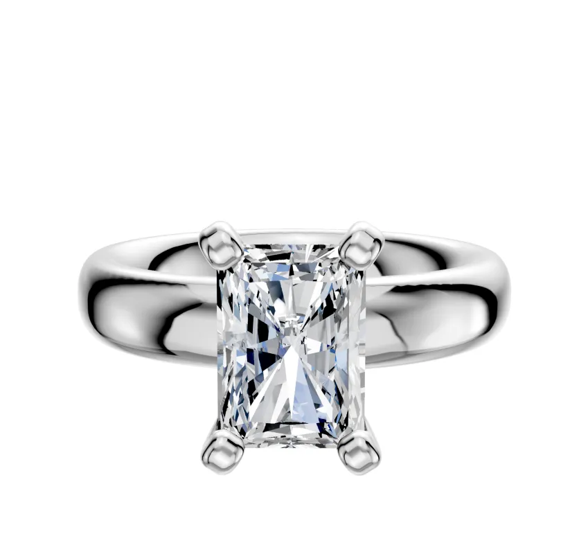 14K White Gold 4 Prong Classic Dome 4.0mm Engagement Ring sold by Effy