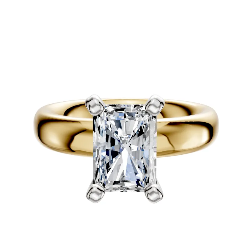 14K Two Tone 4 Prong Classic Dome 4.0mm Engagement Ring sold by Effy