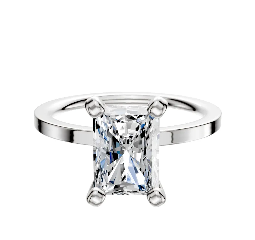 18K White Gold 4 Prong Classic Flat 1.5mm Engagement Ring sold by Effy