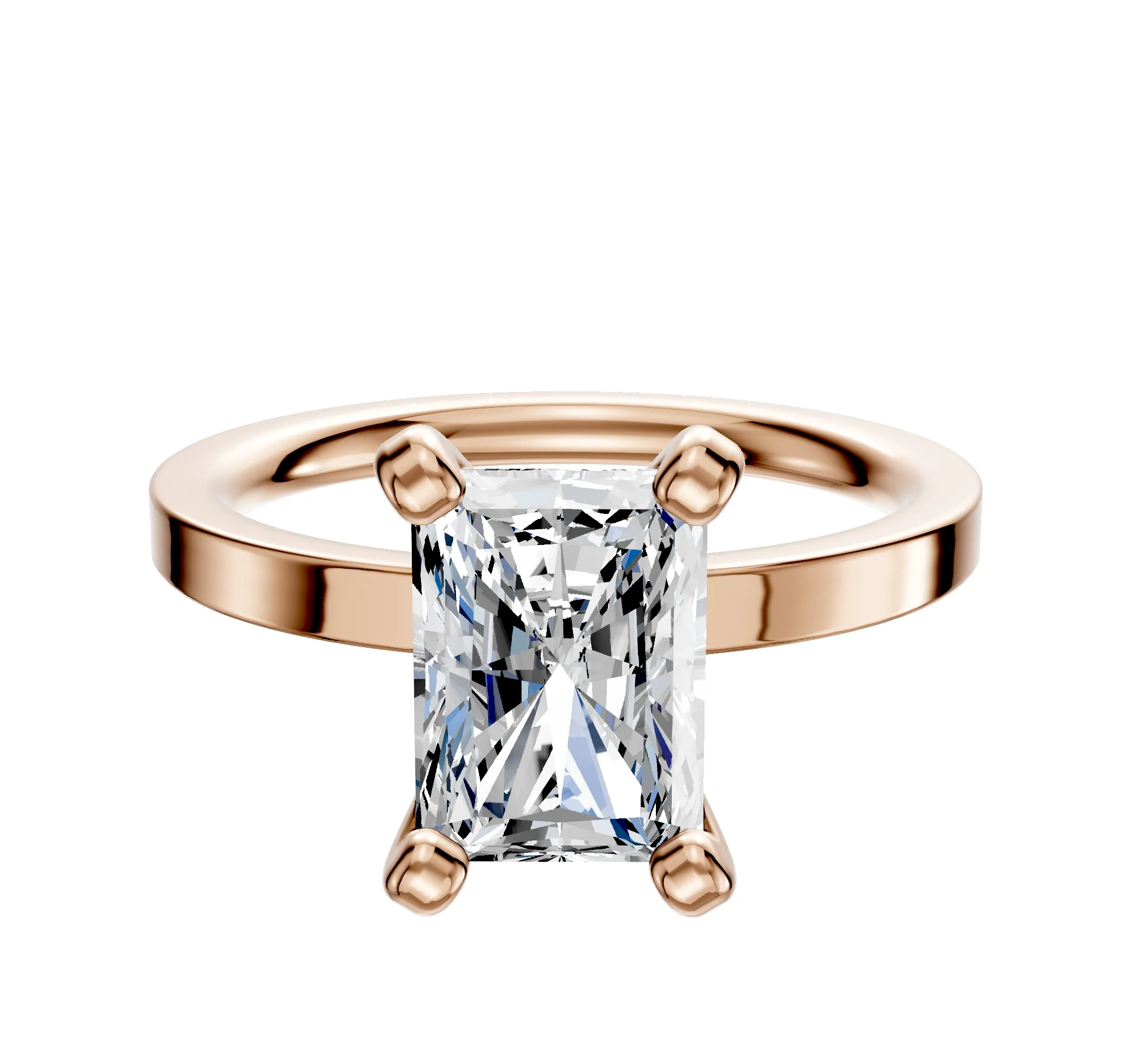 14K Rose Gold 4 Prong Classic Flat 2.0mm Engagement Ring sold by Effy