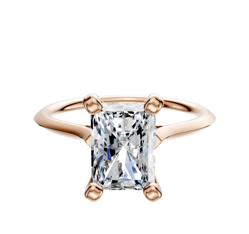 14K Rose Gold 4 Prong Cathedral Knife Edge 1.5mm Engagement Ring sold by Effy