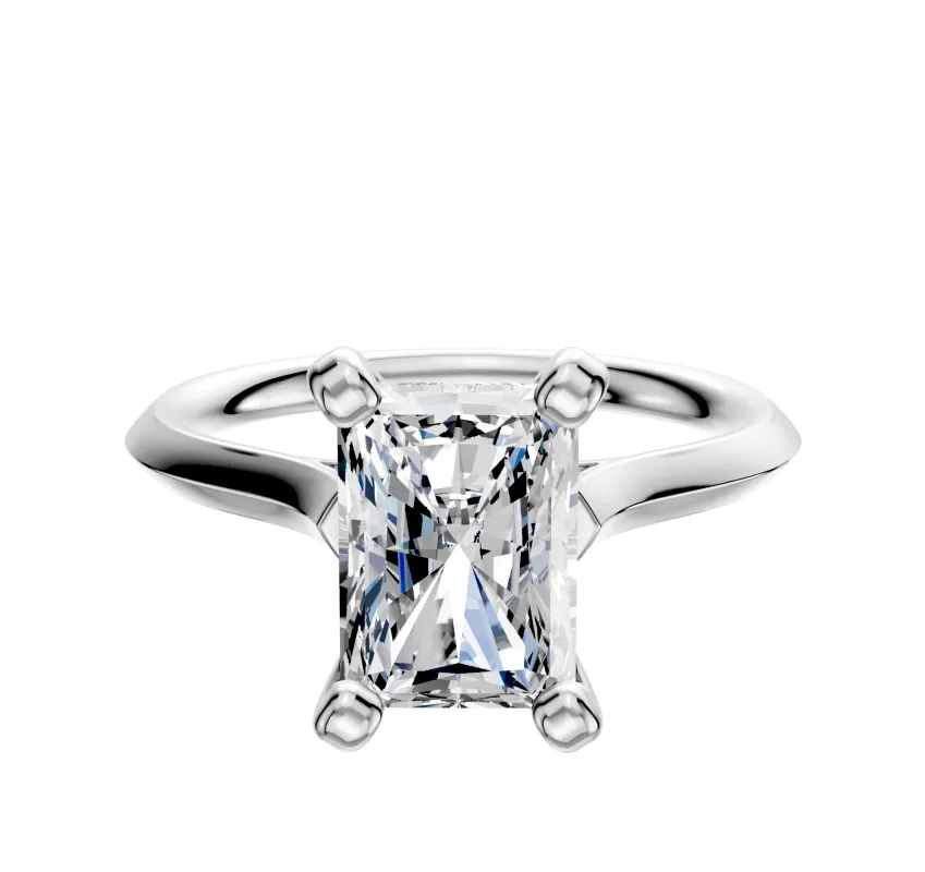 14K White Gold 4 Prong Cathedral Knife Edge 2.0mm Engagement Ring made by Effy