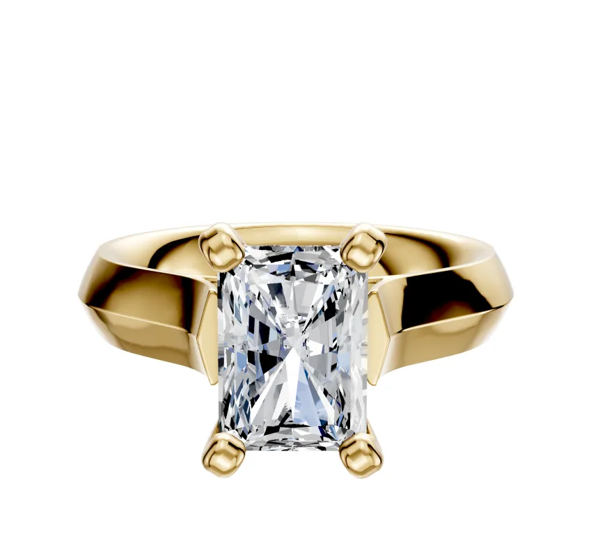 14K Yellow Gold 4 Prong Cathedral Knife Edge 4.0mm Engagement Ring sold by Effy