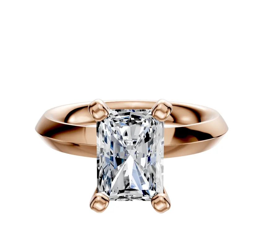 14K Rose Gold 4 Prong Classic Knife Edge 3.0mm Engagement Ring sold by Effy