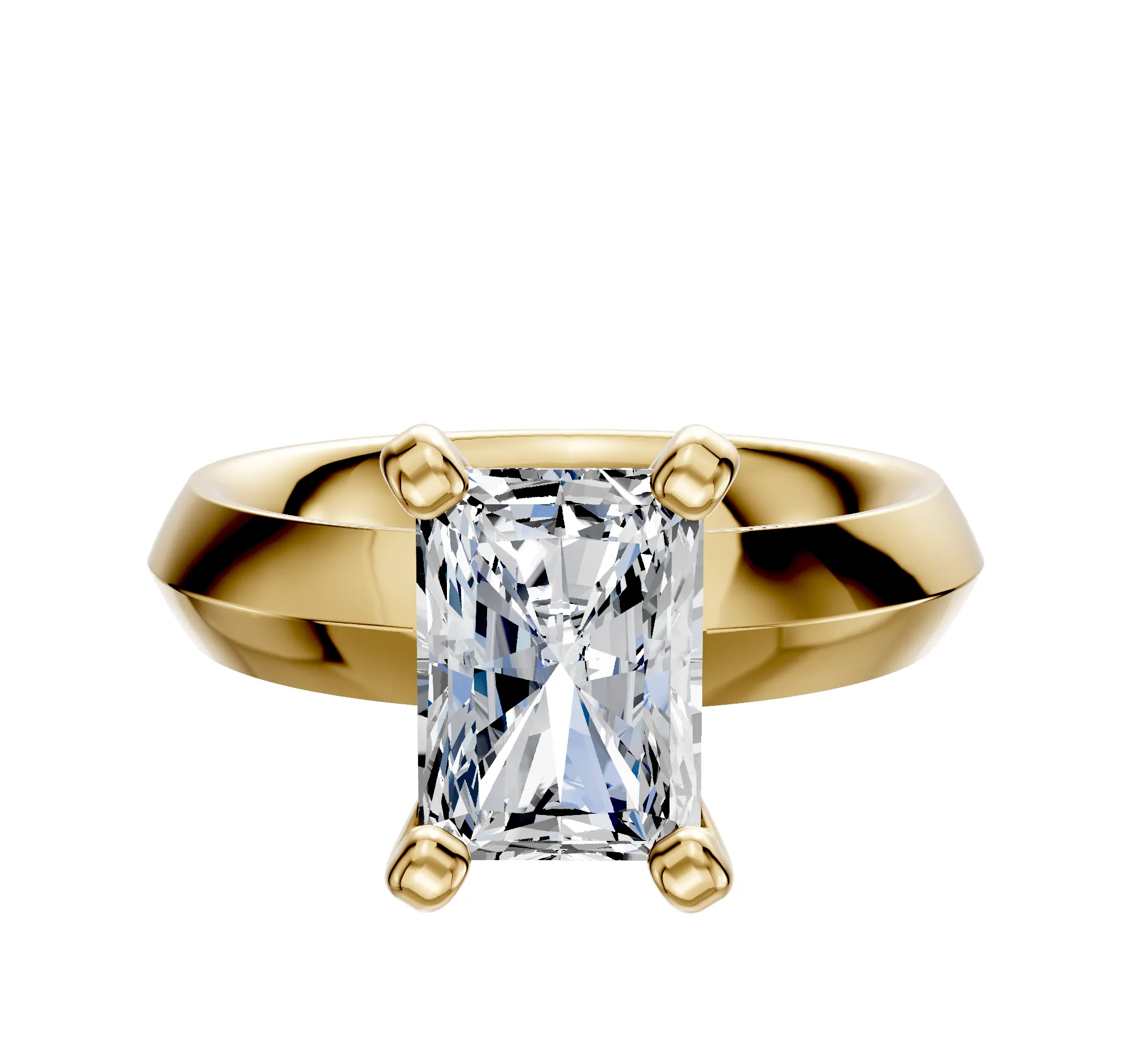 18K Yellow Gold 4 Prong Classic Knife Edge 4.0mm Engagement Ring sold by Effy