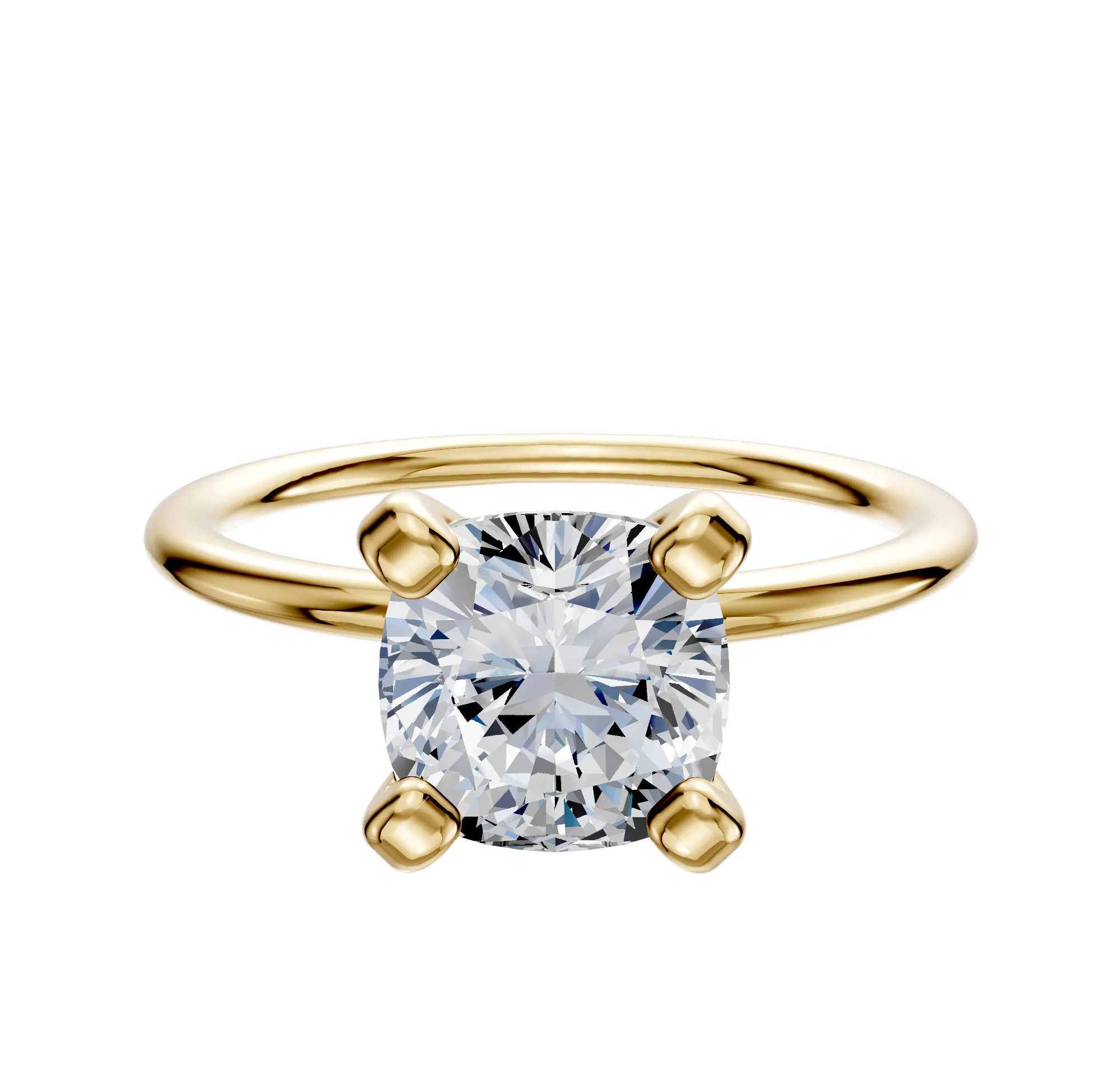 14K Yellow Gold 4 Prong Classic Dome 1.5mm Engagement Ring sold by Effy