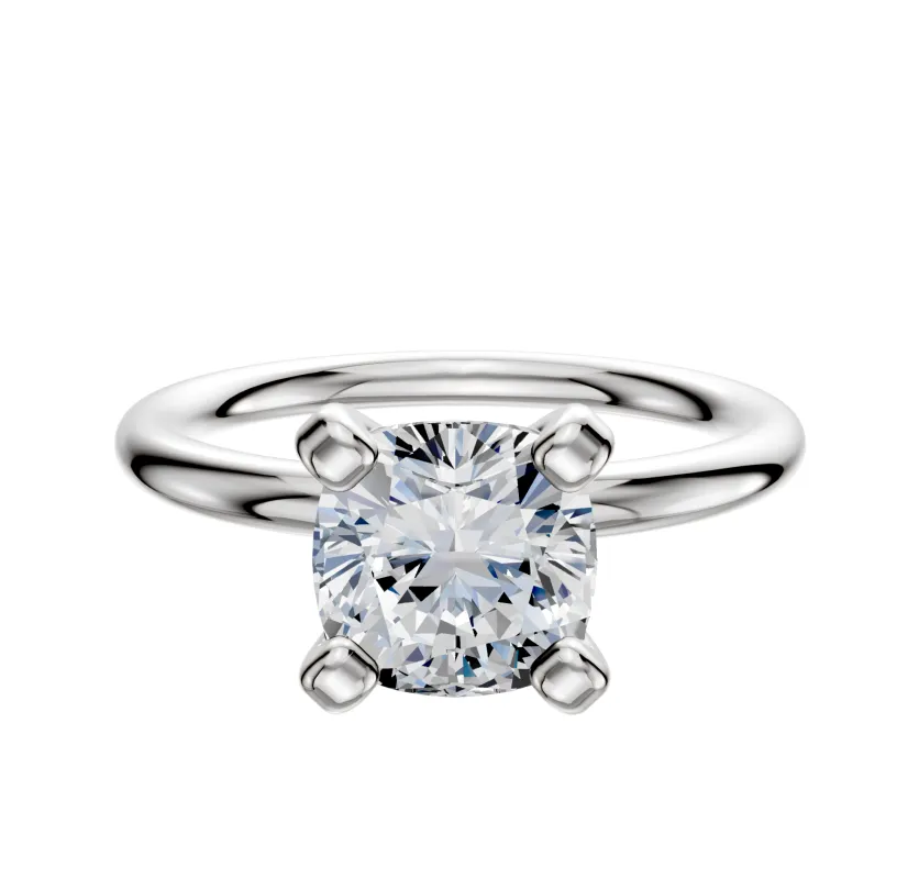 14K White Gold 4 Prong Classic Dome 2.0mm Engagement Ring sold by Effy