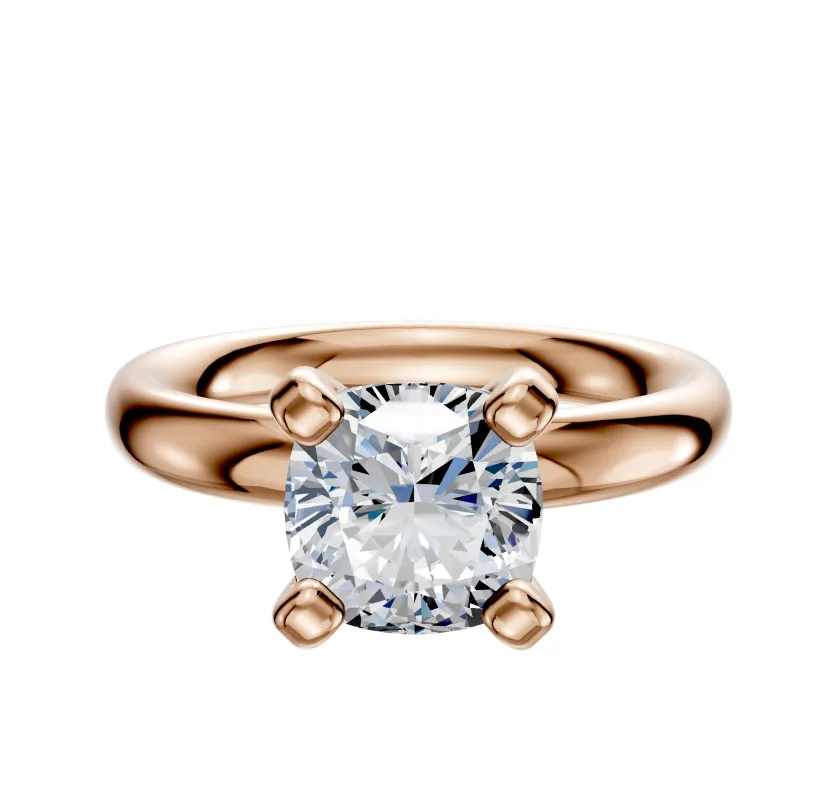 14K Rose Gold 4 Prong Classic Dome 3.0mm Engagement Ring made by Effy