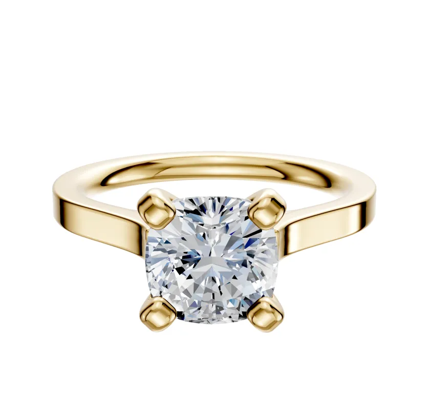 18K Yellow Gold 4 Prong Cathedral Flat 2.0mm Engagement Ring sold by Effy