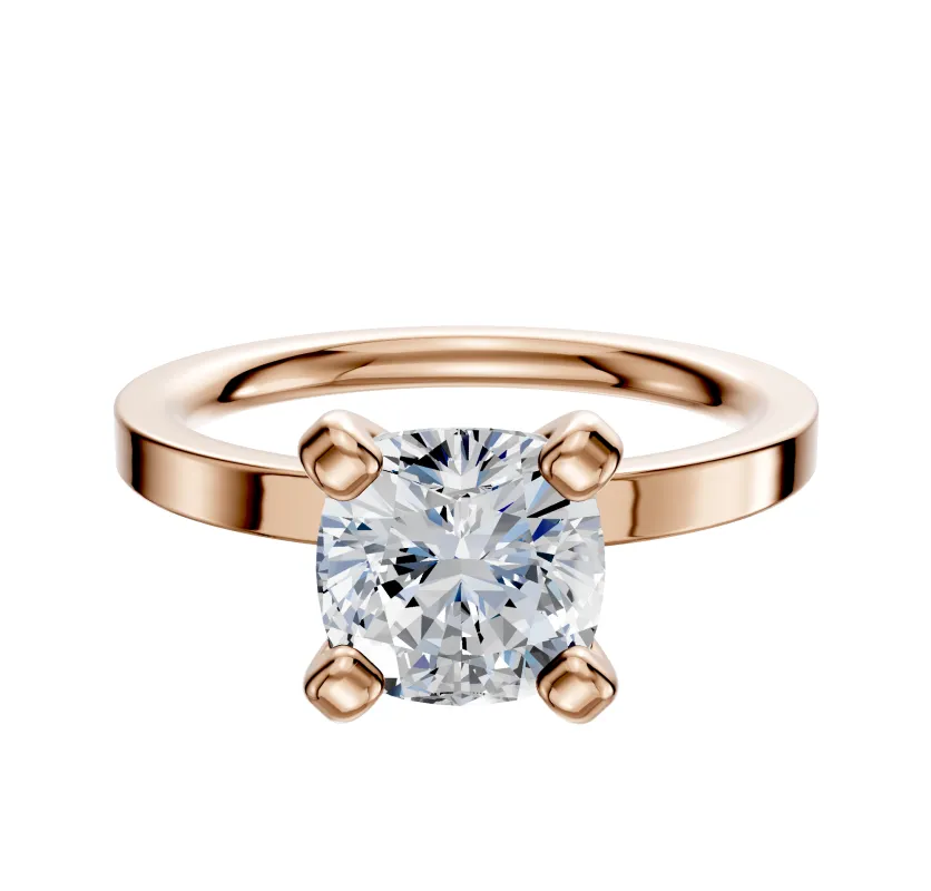 18K Rose Gold 4 Prong Classic Flat 2.0mm Engagement Ring sold by Effy
