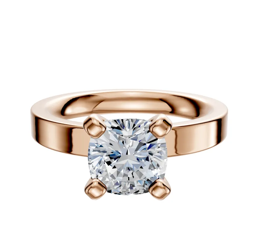 14K Rose Gold 4 Prong Classic Flat 3.0mm Engagement Ring sold by Effy