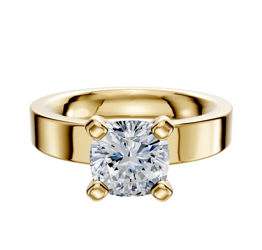 18K Yellow Gold 4 Prong Classic Flat 4.0mm Engagement Ring sold by Effy