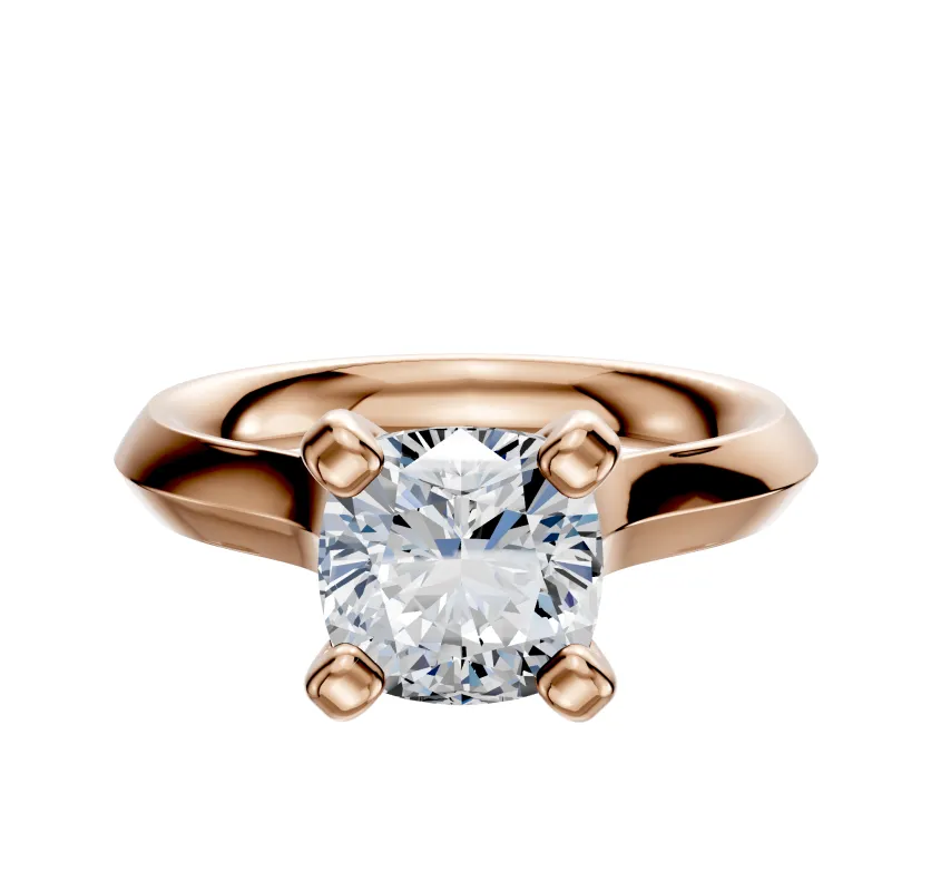 14K Rose Gold 4 Prong Cathedral Knife Edge 3.0mm Engagement Ring sold by Effy