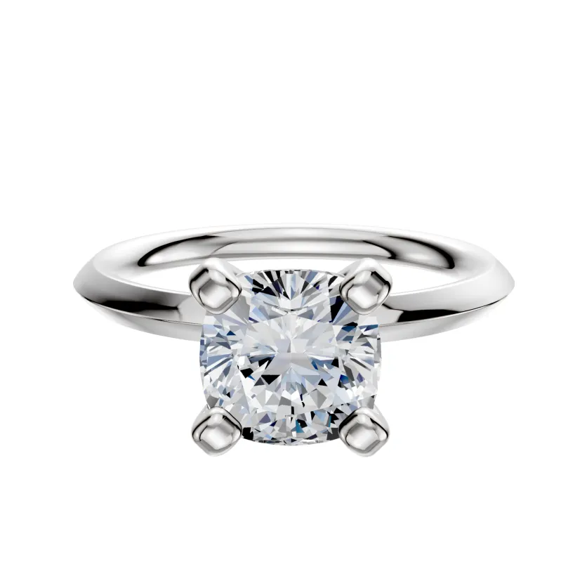 14K White Gold 4 Prong Classic Knife Edge 2.0mm Engagement Ring sold by Effy