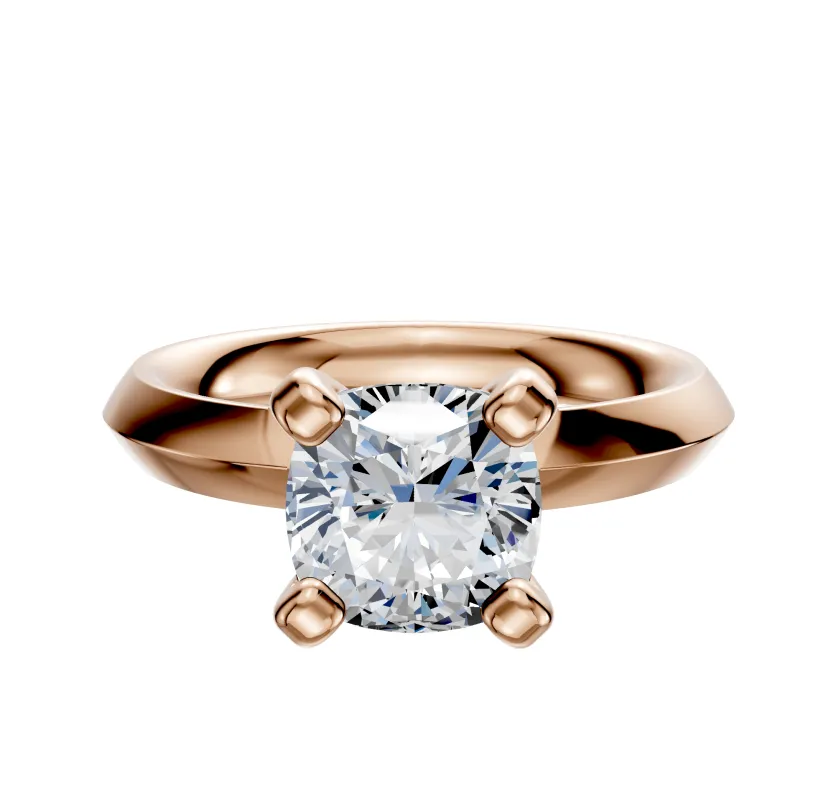 18K Rose Gold 4 Prong Classic Knife Edge 3.0mm Engagement Ring sold by Effy