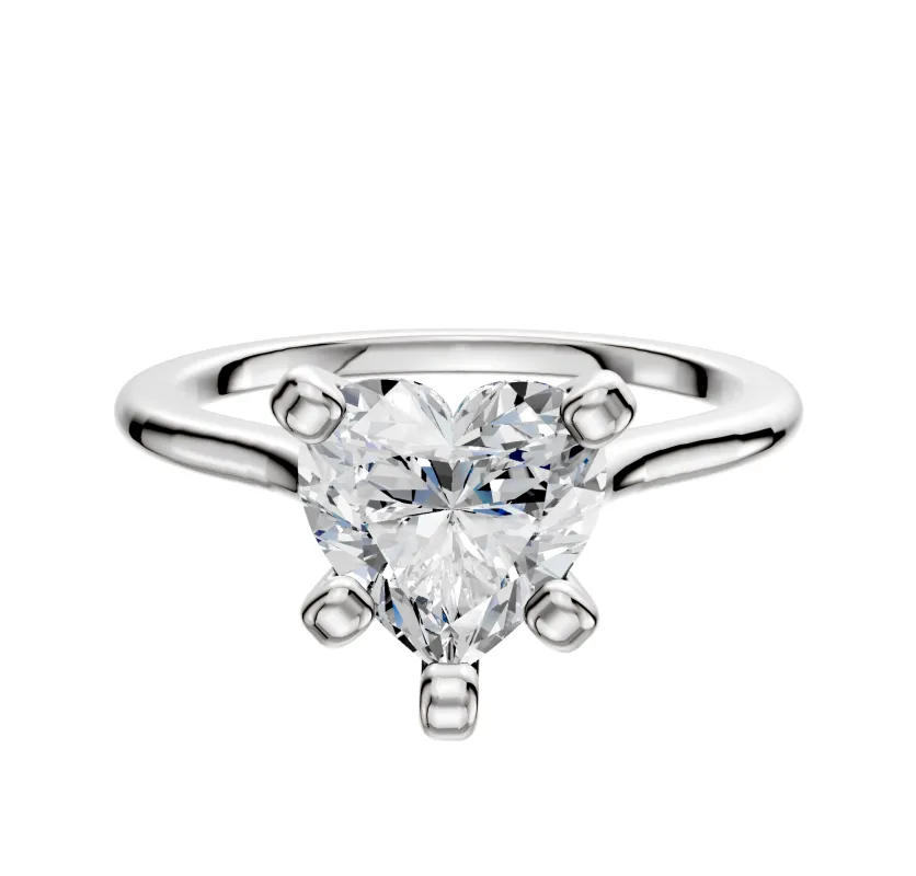 14K White Gold 4 Prong Cathedral Dome 1.5mm Engagement Ring made by Effy