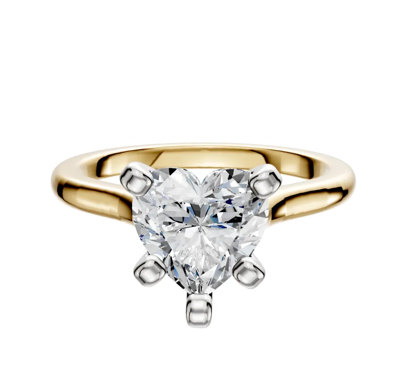 18K Two Tone 4 Prong Cathedral Dome 2.0mm Engagement Ring made by Effy