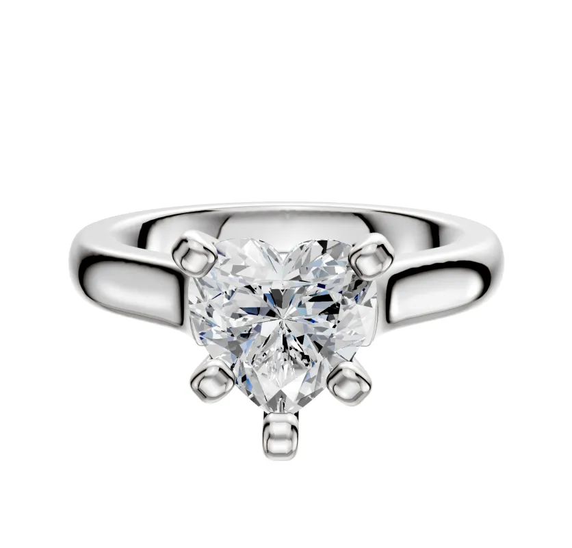 14K White Gold 4 Prong Cathedral Dome 3.0mm Engagement Ring made by Effy