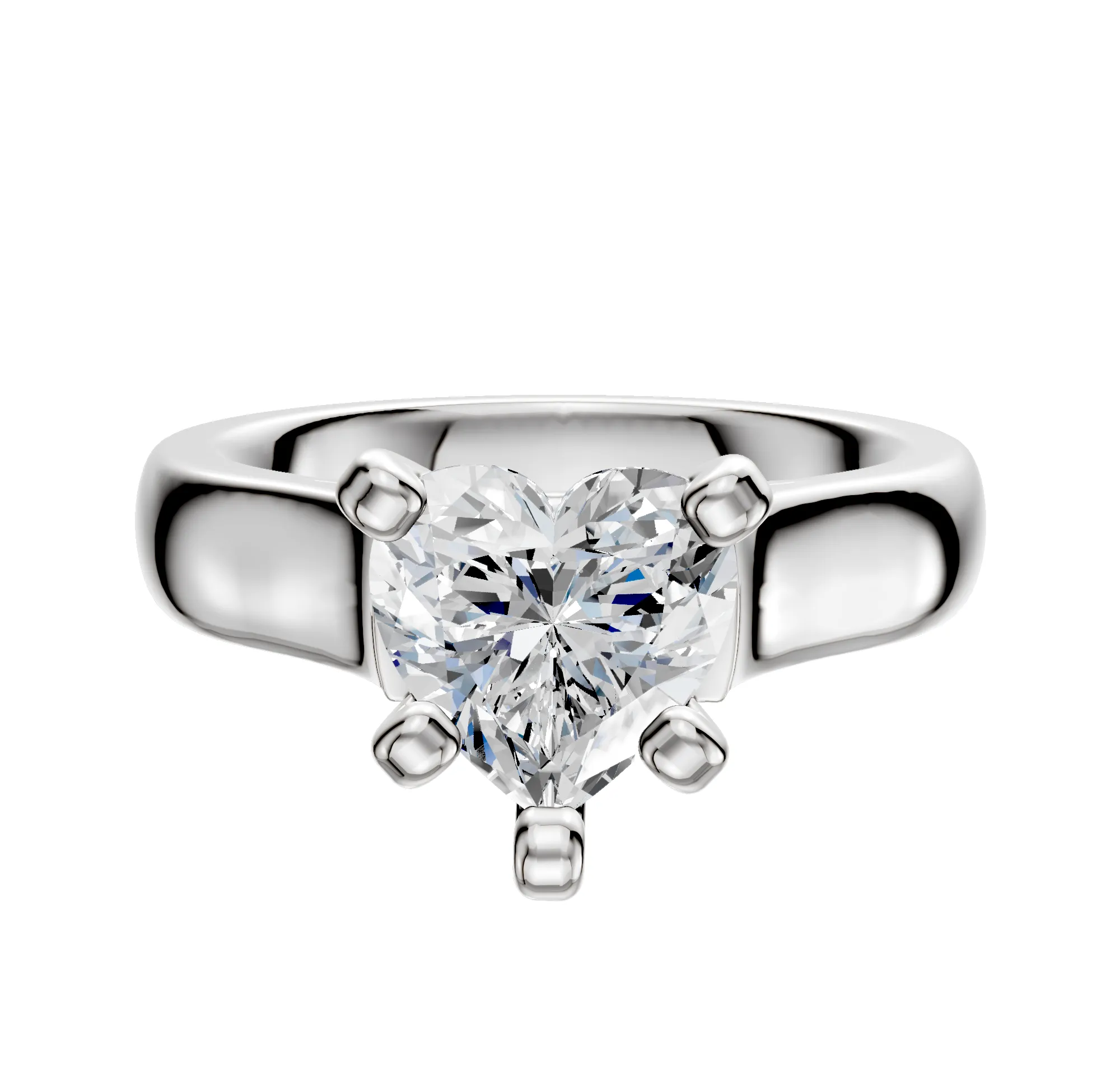 14K White Gold 4 Prong Cathedral Dome 4.0mm Engagement Ring sold by Effy