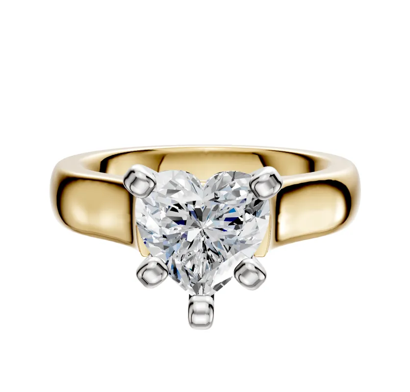 18K Two Tone 4 Prong Cathedral Dome 4.0mm Engagement Ring sold by Effy