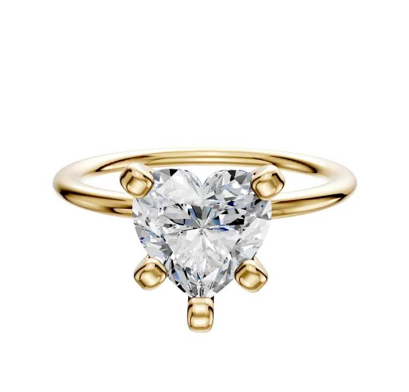 14K Yellow Gold 4 Prong Classic Dome 1.5mm Engagement Ring made by Effy