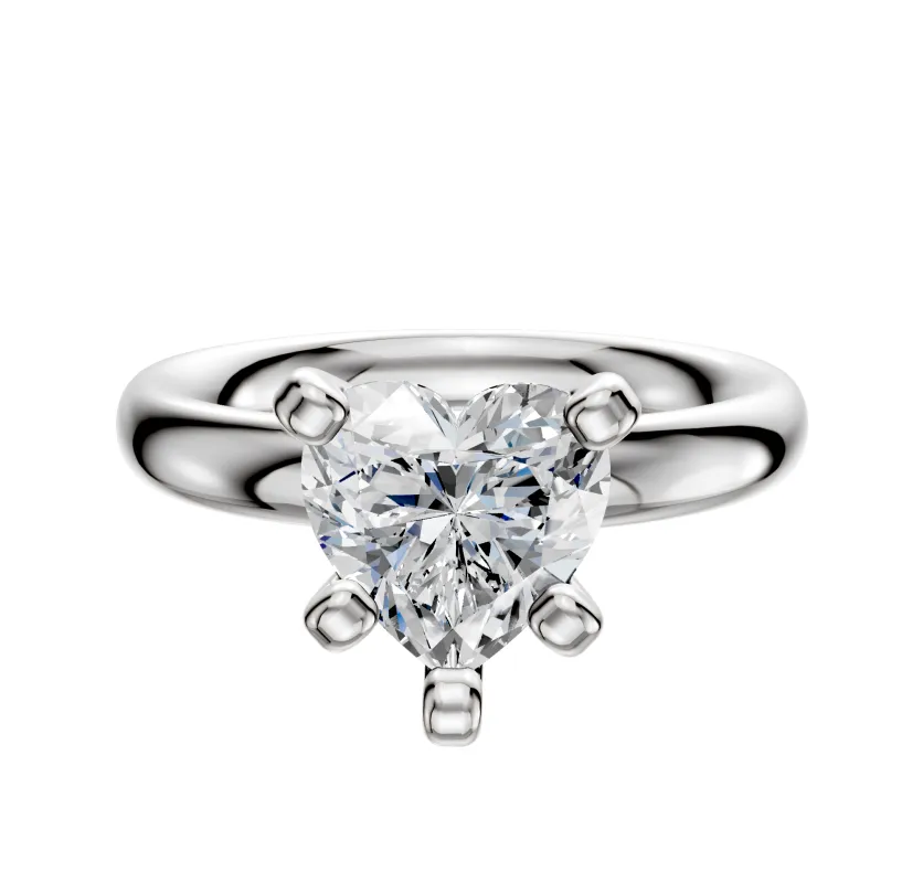 14K White Gold 4 Prong Classic Dome 3.0mm Engagement Ring made by Effy