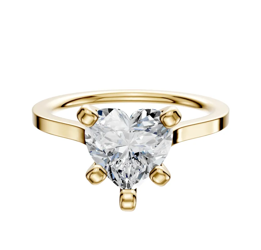 14K Yellow Gold 4 Prong Cathedral Flat 1.5mm Engagement Ring sold by Effy