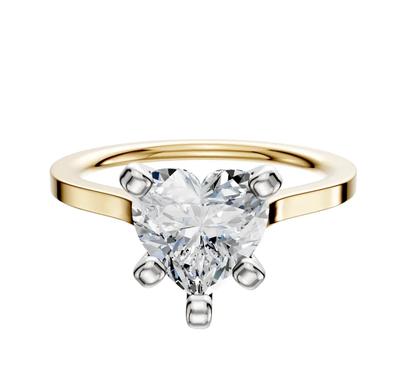 18K Two Tone 4 Prong Cathedral Flat 1.5mm Engagement Ring sold by Effy