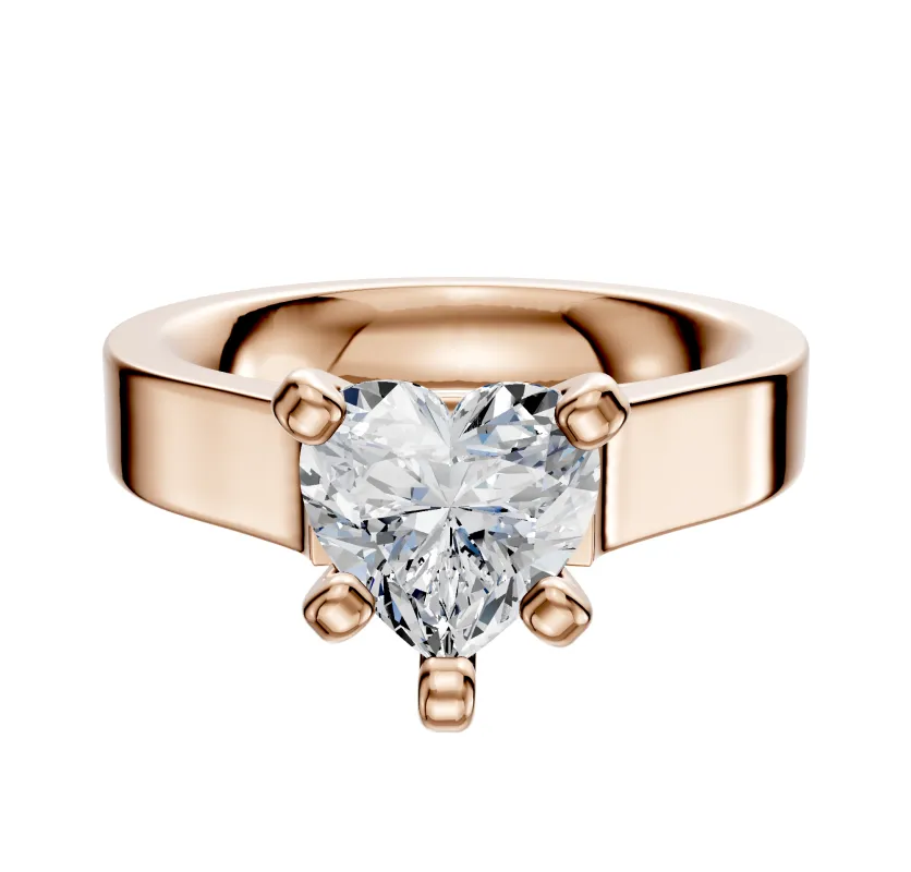 14K Rose Gold 4 Prong Cathedral Flat 4.0mm Engagement Ring made by Effy