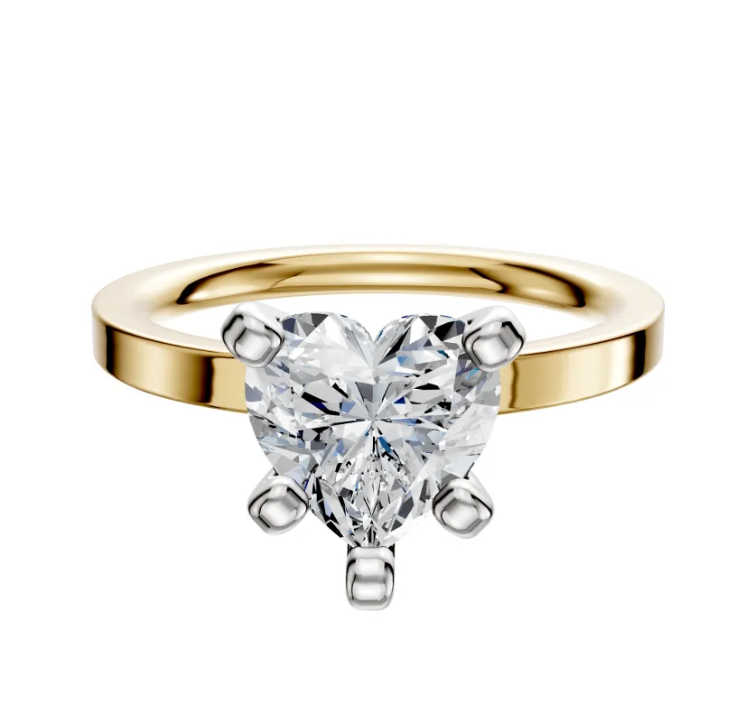14K Two Tone 4 Prong Classic Flat 2.0mm Engagement Ring sold by Effy