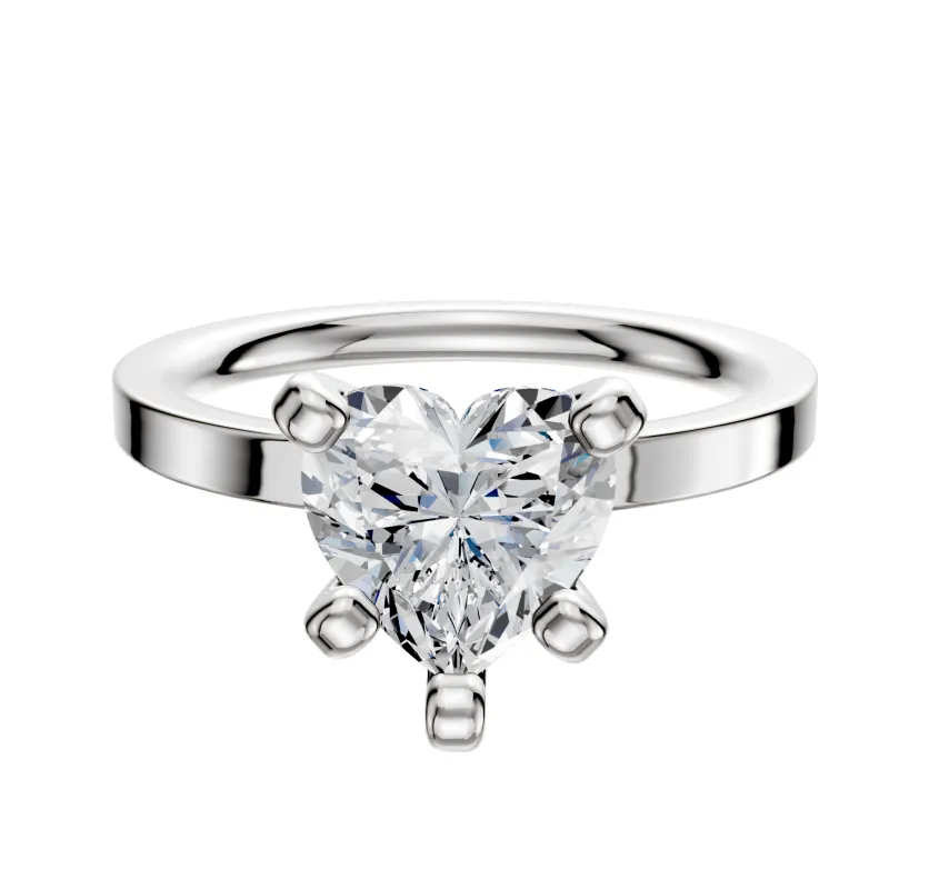 18K White Gold 4 Prong Classic Flat 2.0mm Engagement Ring made by Effy