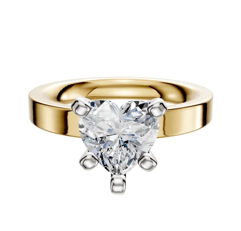 14K Two Tone 4 Prong Classic Flat 3.0mm Engagement Ring sold by Effy