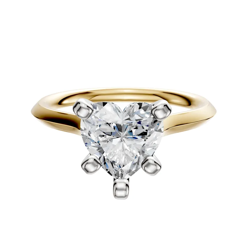 14K Two Tone 4 Prong Cathedral Knife Edge 2.0mm Engagement Ring made by Effy