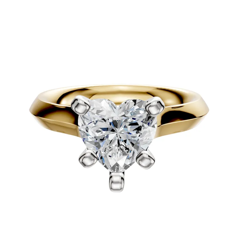 14K Two Tone 4 Prong Cathedral Knife Edge 3.0mm Engagement Ring sold by Effy