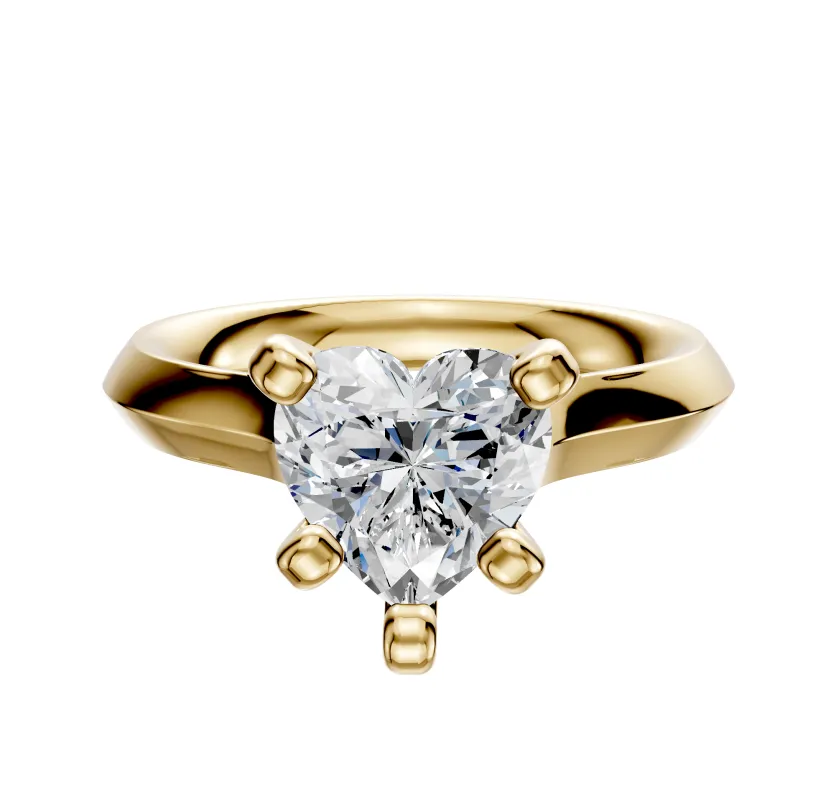 18K Yellow Gold 4 Prong Cathedral Knife Edge 3.0mm Engagement Ring made by Effy
