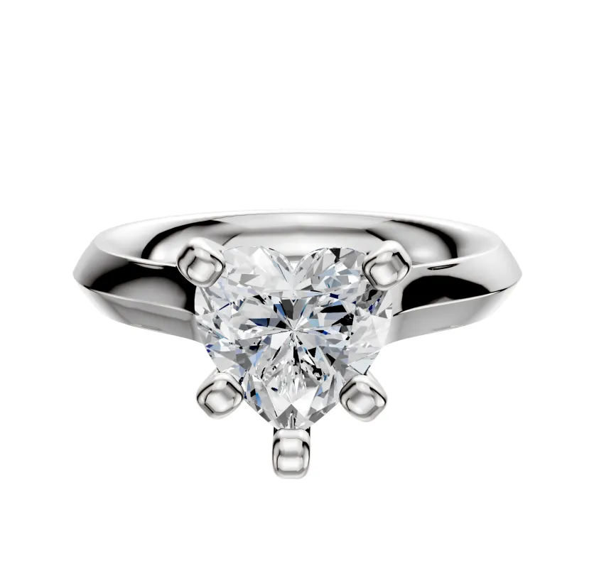 18K White Gold 4 Prong Cathedral Knife Edge 3.0mm Engagement Ring sold by Effy